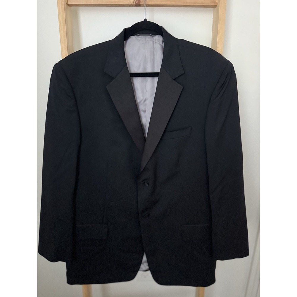 Vitale Barberis Liles Clothing Super 110s Black‎ 100% Worsted Wool Blazer 46L